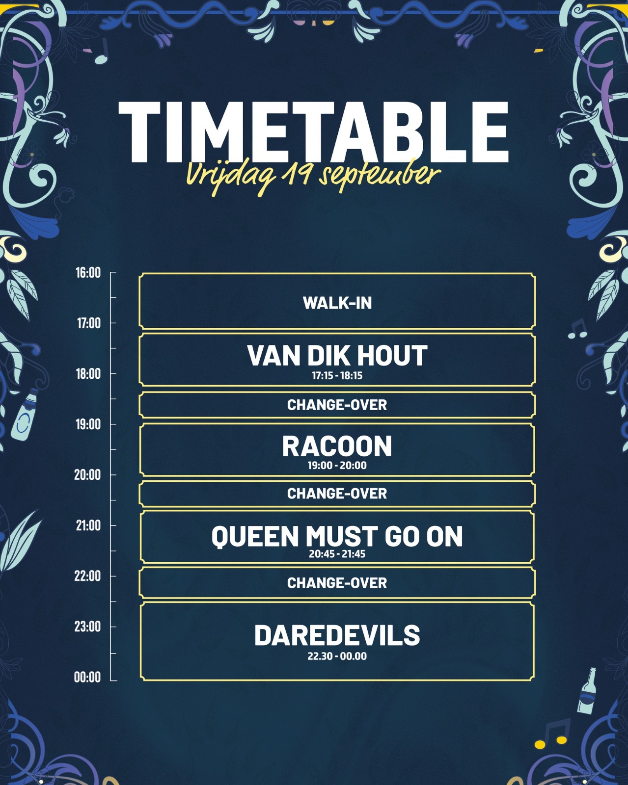Timetable Vrijdag